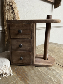 Houten keukenrolhouder met 3 laadjes 33*31*14