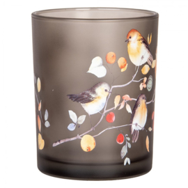 Set van 2 waxinelichthouders vogels