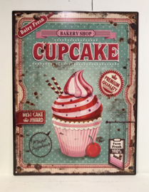 Tekstbord / wandplaat Bakery Shop Cupcake 25*33