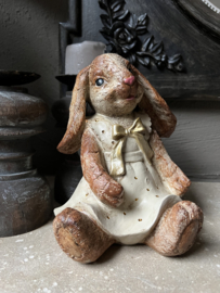 Decoratie konijn met overgooier en strik