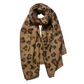 Winter sjaal panter bruin/beige