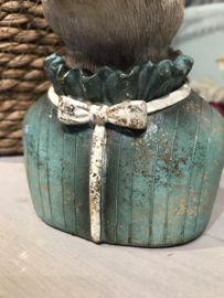 Decoratie konijnen hoofd groen