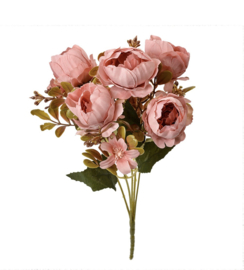 Bosje kunstbloemen Pioenrozen 34cm