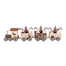 Houten Kerst decoratie treintje 27*4*8