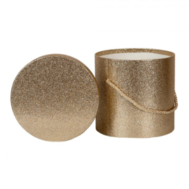 Hoedendoos set van 3 goud/glitter
