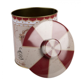 Nostalgisch bewaarblik rood/beige 15*17