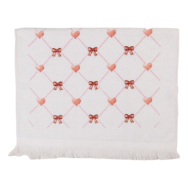 Gastendoekje strikjes en hartjes 40*66