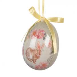 Set van 9 decoratie hangers ei 5*8 roze/groen