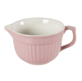 Kleine beslagkom met tuit roze 18 cm