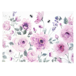 Stoffen placemats rozen en vlinders roze (6)