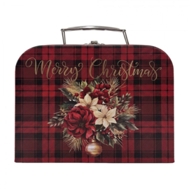 Decoratie kofferset (3) Kerst rood
