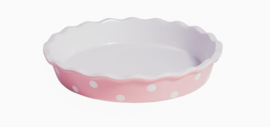 Roze taartvorm met witte dots 26,5 cm
