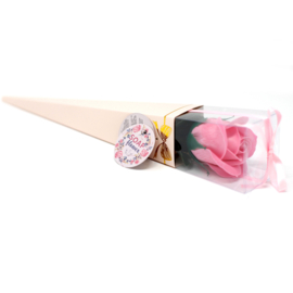 Zeepbloem Roos roze 30*5