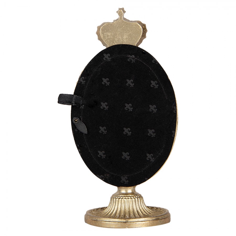 Ovaal fotolijstje op voet kroon goudkleur 7*9