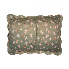 Bedsprei roosjes groen/beige 1 persoons 180*230