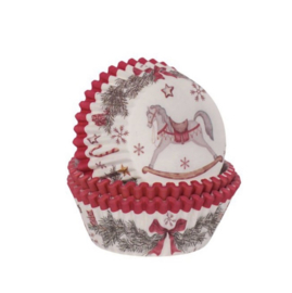 Cupcake papieren vormpjes Happy Holidays (Kerst) 60 stuks
