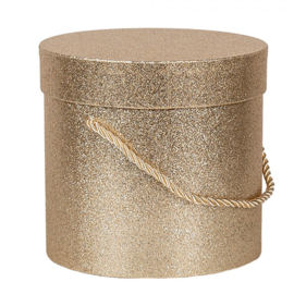 Hoedendoos set van 3 goud/glitter