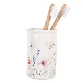 Tandenborstelhouder bloemen en vlinders