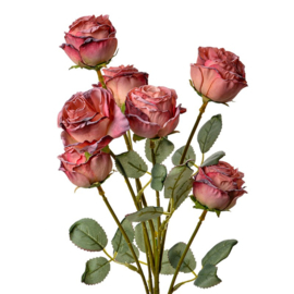 Kunstbloem met rozen roze 55 cm