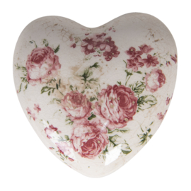 Decoratie hart met roosjes 11*11*4
