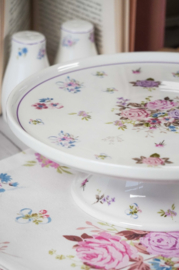 Porseleinen taart / cakestandaard Flora 25 cm