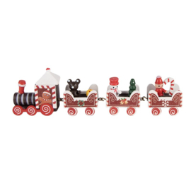 Houten Kerst decoratie treintje 22*2*7