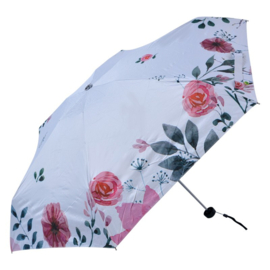 Paraplu bloemen wit 92cm