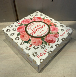 Zeep rond in doosje 100 gr. Rozen
