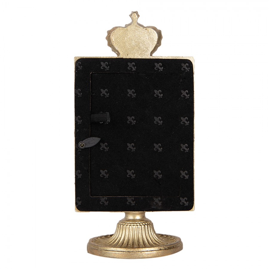 Fotolijstje op voet kroon goudkleur 7*9