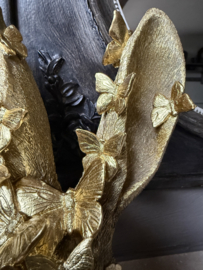 Decoratie konijn met vlinders goudkleur 21*20*34