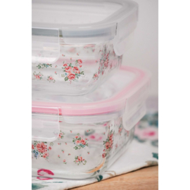 Set van 2 glazen schalen roosjes Lisa