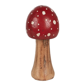 Houten decoratie paddenstoel (S)