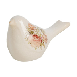 Decoratie vogel met rozen 16*7*9