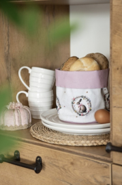 Pannenlap haas en roosjes roze