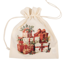 Nostalgisch stoffen kadozakje kerstkado’s 21*25