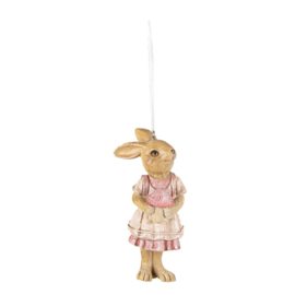 Decoratie hanger konijn meisje roze