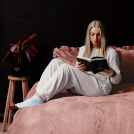 Dekbedovertrek Velvet Ruffels oudroze 240*200/220