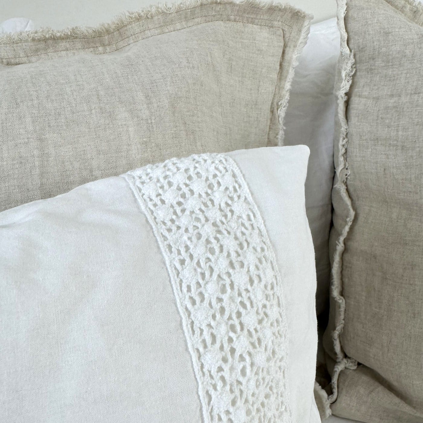 Landelijk dekbedovertrek Maryland wit 240*220