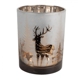Set van 3 waxinelichthouders Hert zilver/goud