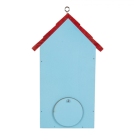 Vogelhuisje klaprozen blauw/rood