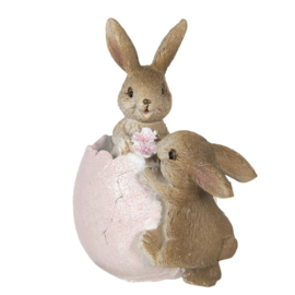Decoratie konijntjes met roze ei