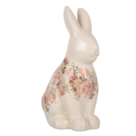 Decoratie konijn met rozen 16*12*28