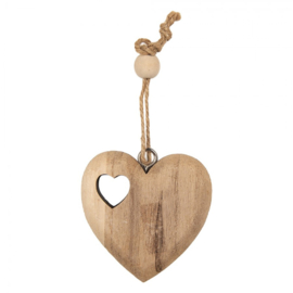 Houten hartje hanger 10*10