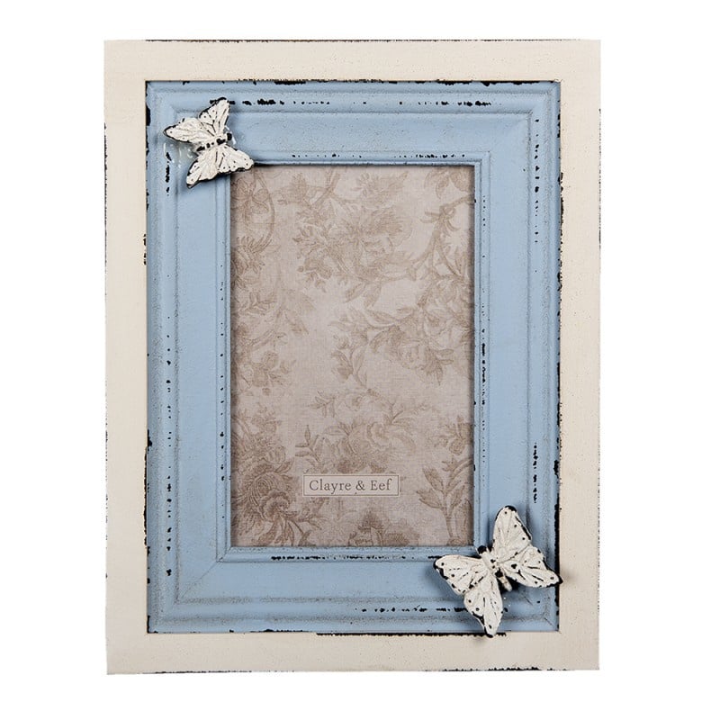 Mondstuk nauwelijks paspoort Fotolijst blauw/wit vlinders 10*15 | Fotolijstjes | Caatje`s winkeltje