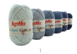 Katia Ombre Cotton - 01 Hemelsblauw-Licht blauw-Licht jeans-Blauw-Jeans-Donker blauw