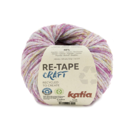 Katia Re-Tape Craft 300 Fuchsia - Oker - Waterblauw - Wit