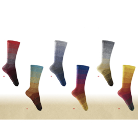 Katia Rainbow Socks - 50 - Rood-Grijs-Wijnrood