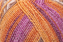 Katia Jaipur Socks - 50 Beige-Geel-Medium paars-Oranje