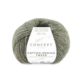 Katia Concept - Cotton-Merino Tweed 511 Zwartachtig Groen