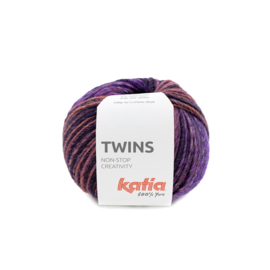 Katia Twins - 154 Bleekrood - Parelmoer - Lichtviolet - Kaki - Wijnrood